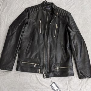 AOWOFS Mens Faux Leather Bomber/Motorcycle Jacket